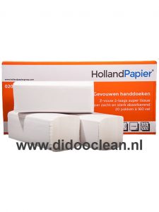 Handdoekjes Z-vouw cellulose 2 laags 21 x 25 cm HollandPapier