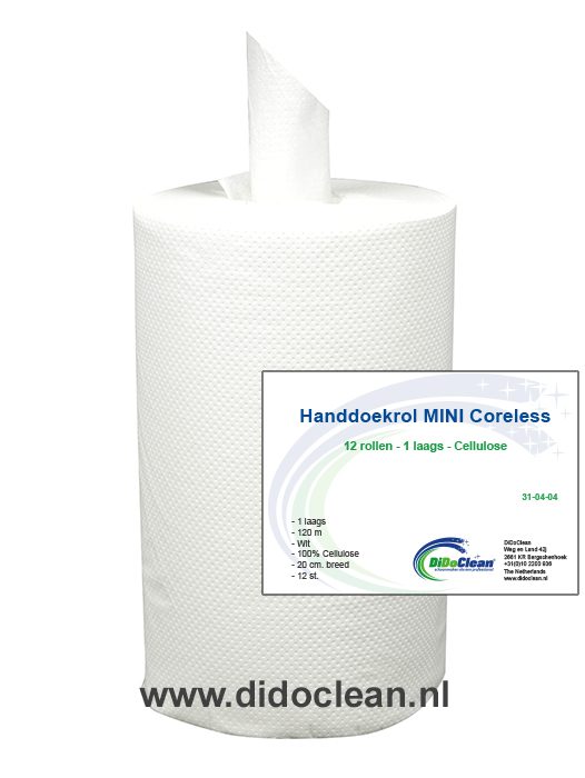 Mini Multirol Handdoekrol Coreless Cellulose 12 stuks