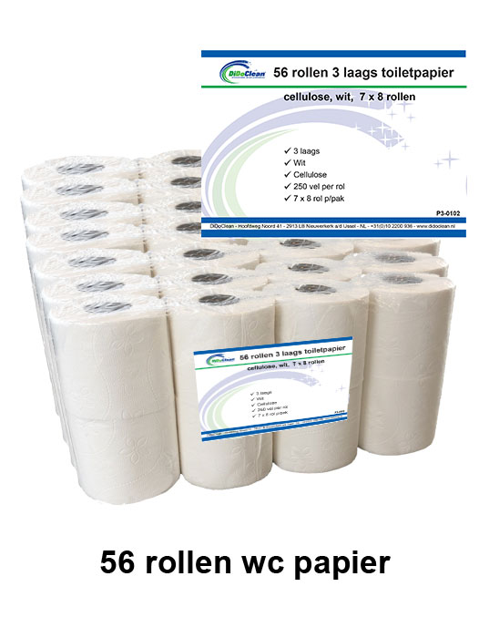 Toiletpapier 3-laags 56 rollen